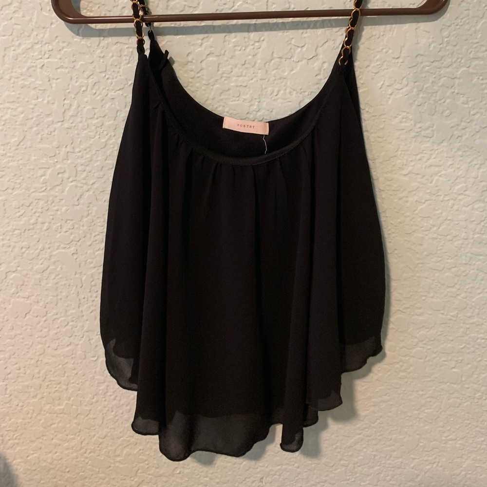 black flowy poetry shirt